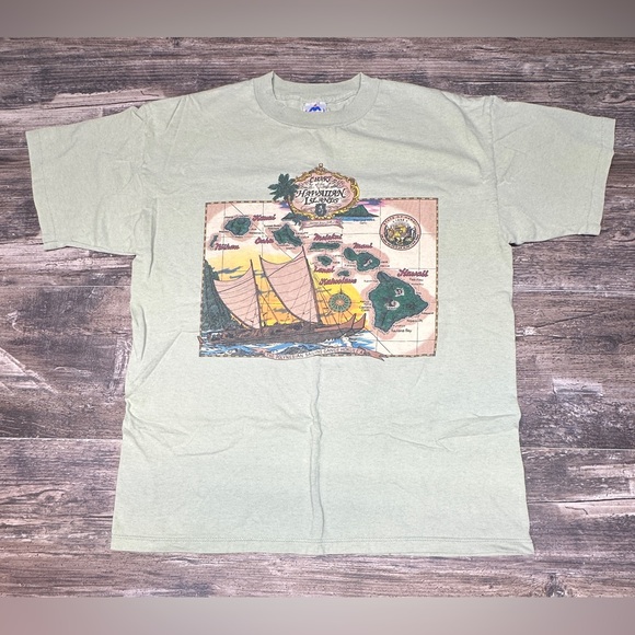 H.L. Miller Other - Vintage Hawaiian Tee - Polynesian Map Graphic Tee - HL Miller - USA - Size Large